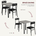 GarveeHome Dining Table Set for 2, Kitchen Table with Upholstered Chairs for Kitchen Room and Small Spaces (Grey, Table with 2 Chairs)