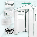 EAGLE PEAK Instant Pop-up Greenhouse, Indoor Outdoor Plant Gardening Green House, Roll-Up Zipper Doors and Side Windows, Walk in 6x4 ft, PE Cover, White/Clear