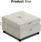 Korser Ottoman Module for Modular Sectional Sofa, Storage Ottoman Seat for Convertible Sectional Sofa Couch, Personalized Combination, Beige