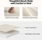 45" Upholstered Storage Shoe Bench, Velvet Fabric End of Bed Bench with Metal Shelf, Modern Bedroom Bench with Rolled Arms, Entryway Window Bench with Storage for Living Room, Hallway, Cream