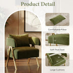 STHOUYN Modern Dining Chairs Set of 4, Upholstered Velvet Dining Room Chairs, Barrel Chairs for Kitchen with Golden Metal Legs, Curved Backrest (Green, 4 PCS)
