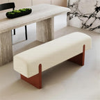 Modern Wooden Bed end Bench Dining Table Upholstered Shoe Changing Dressing Room Rest Area Entryway(Large)