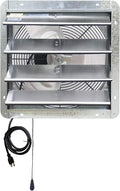 Iliving ILG8SF16V-T Wall-Mount Shutter Exhaust Fan, 16" - Variable Speed, Silver