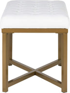 HomePop 24" Tufted Velvet Ottoman Bench - White