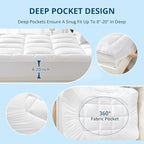 YUGYVOB California King Mattress Topper Extra Thick, Cooling, and Breathable Mattress Pad 8-21" Deep Pocket Soft Down Alternative Fill