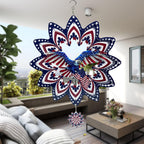 Eagle Wind Spinners for Yard and Garden,Wind Spinner Hanging,3D Metal Wind Catchers,12in American Flag Kinetic Spinner,Fourth of July Independence Day Party Decorations for Indoor Outdoor(Round)