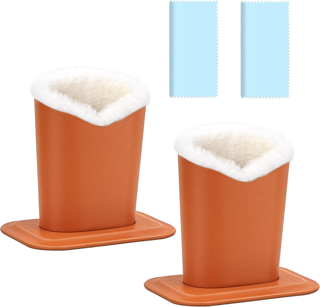 bvya 2 Pcs Eye Glass Holder Stands, Candy Sweet Color Eyeglasses Holder with Plush Lining for Table, Desk, Nightstand
