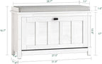 Haotian Farmhouse Shoe Storage Bench with Cushion