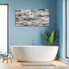 NINEASO Gray Abstract Canvas Wall Art - Grey Brown Picture for Wall Decor Fabric Of Time Canvas Painting Abstract Prints Artwork for Living Room Bedroom Home Office Wall Decoration 20" x 40"