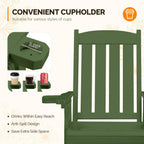 VINGLI Outdoor Glider Chair Wood Patio Glider with Cup Holder, Porch Glider with Smooth Rocking Mechanism, Heavy Duty 600 LBS, Dark Green