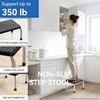 Loyoda Step Stool for Adults, 350 lb Steel Foot Stool, Non-Slip Rubber Pad | 9.2 in high portable step stool with rubber feet and wide stable base, ideal for kitchen, bathroom, closet, RV, and home use