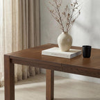 60"-80" Extendable Dining Table, Modern Rectangular Wood Kitchen Table, Farmhouse Expandable Dinner Table, Traditional Large Extension Meeting Desk for Dining Room, Living Room, Walnut