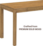 NTC Flow Modern Wooden Rectangle Desk Table with Hidden Drawer – Waterproof & Heat Resistant - Teak Look