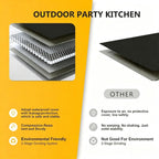 Outdoor Kitchen Cabinet, Outdoor Cooking Station Storage Island | Backyard Kitchen Island For Patio And Garden, Outdoor Kitchen Set With Cabinet Storage Design For Home Dining And Gatherings