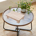 Wood Low Coffee Table Functional Stool for Meditation and Relaxation, Wood Color, 40x28x10cm