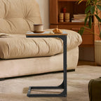 C Shaped End Tables Set of 2,Sofa Table with Metal Frame,Couch Tables with Adjustable Feet,Modern C-Design Small Side Table for Small Space, Side Tables for Living Room, Bedroom