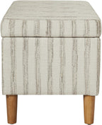 HomePop Malmo 36" Storage Bench - Gray & Cream Stripe
