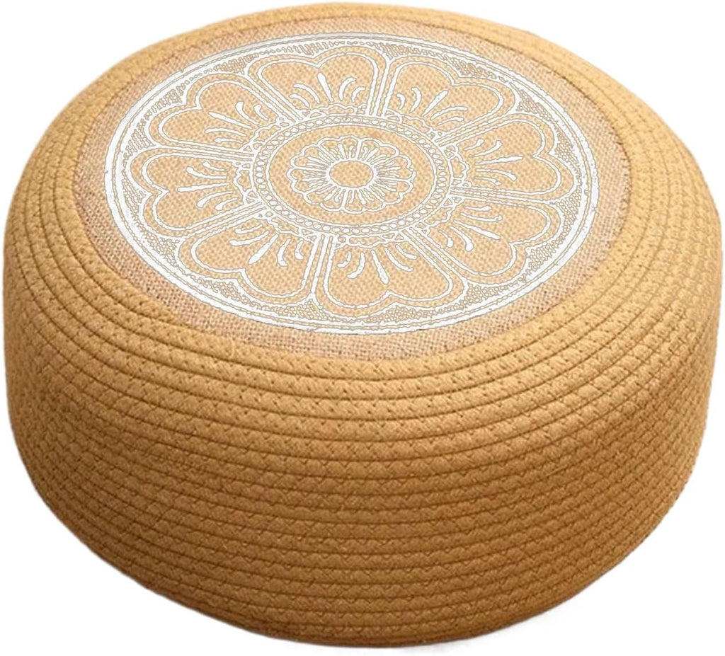Deck Outdoor Rattan Stool - Coastal Living Outdoor Ottomans, Waterproof Porch Rattan Seat, Patio Ottoman Chair | Poolside Waterproof Floor Cushion Tatami Ottoman for Home, Garden, Deck, Porch, Balcony