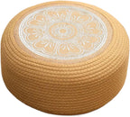 Deck Outdoor Rattan Stool - Coastal Living Outdoor Ottomans, Waterproof Porch Rattan Seat, Patio Ottoman Chair | Poolside Waterproof Floor Cushion Tatami Ottoman for Home, Garden, Deck, Porch, Balcony