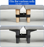12 Pcs Sectional Sofa Strap for Couches, Heavy Duty Nylon Couch Connectors with Anti-Slip Grip, No Tools Needed to Lock Sliding Sofa Sections & Prevent Gaps