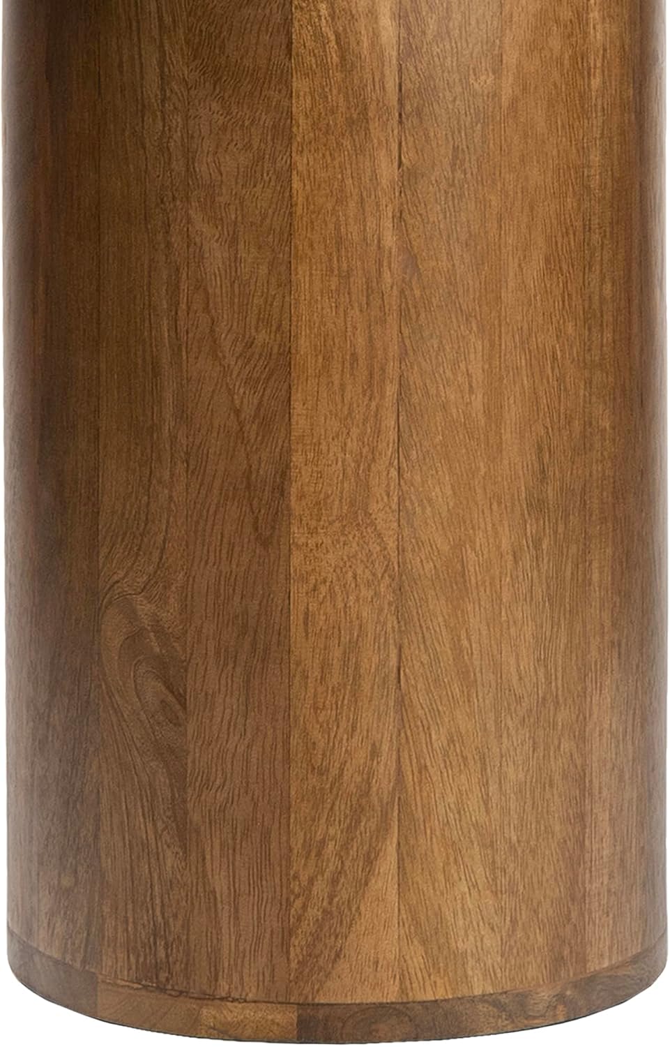 JONATHAN Y Milos Natural White Marble Square Top End Table with Honey Wood Cylinder Pedestal Base, 18" Modern Side Table for Living Room, Bedroom, and Small Spaces END5004B
