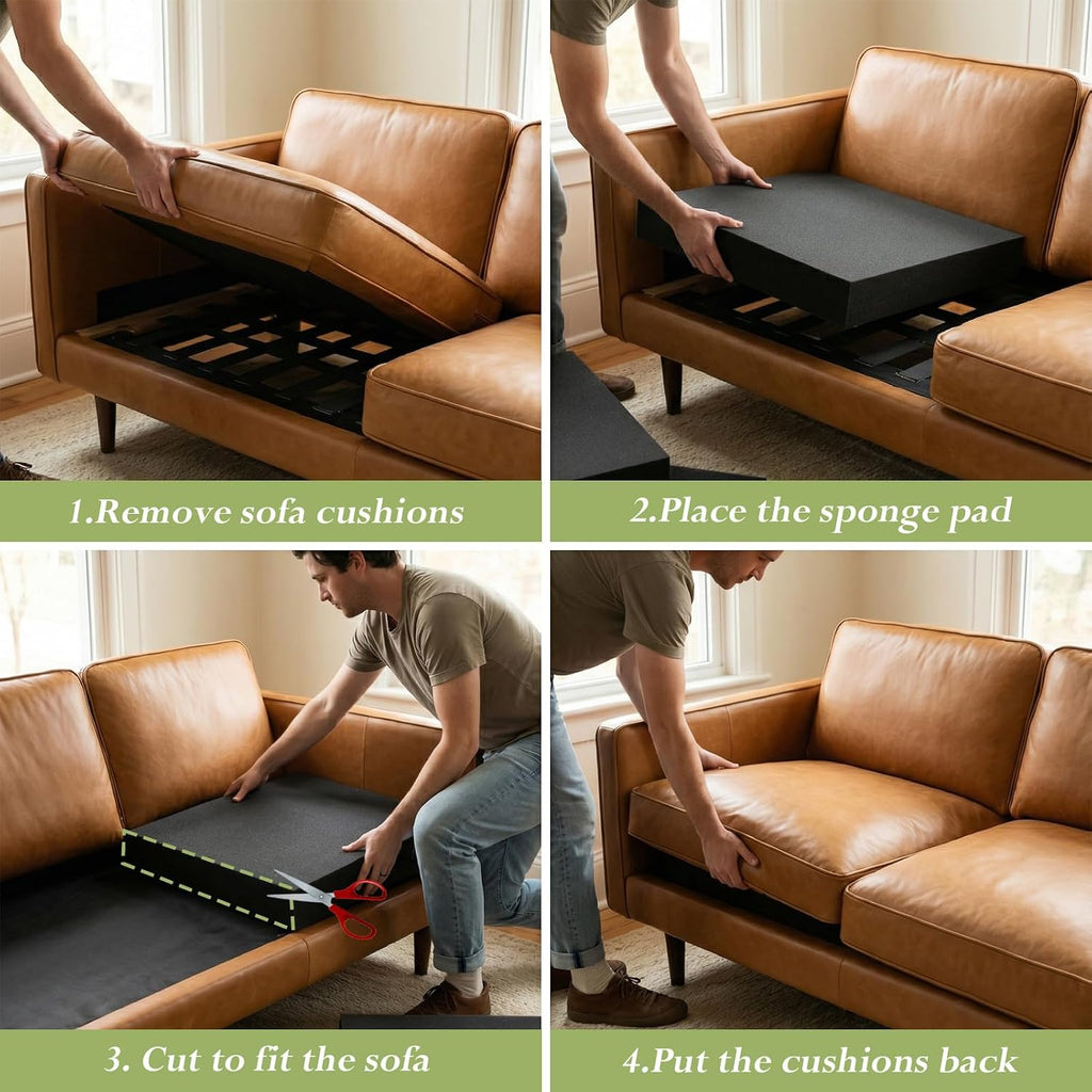 3 Pcs 45D Couch Cushion Support 22" x 22" x 2.4" Couch Cushion Replacement Couch Supports for Sagging Cushions High Density Rectangles Sofa Cushion Support for Furniture Seat Sagging Repair