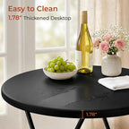 TLSUNNY 4Pcs 32" Folding Round Cocktail Table, High Top Bar Table, Black | Portable Folding Chair for Saving Space, with Locking Leg,Stable Crossbar,for Party, Commercial Events,Bistro,Indoor,Outdoor