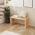 Bamboo Dining Bench, 35 inch Farmhouse Decor Indoor Kitchen Table Bench, Entryway Shoe Rack Bench, Outdoor Bench, Solid Bamboo Benches for Living Room, Hallway, Bedroom