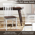 Giantex Wooden Dining Chairs Set of 2, Farmhouse Kitchen Chair with Hollowed Backrests & Rubber Wood Seats, Rustic Wood Side Chairs for Home Living Room Restaurant
