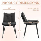 AVAWING Modern Dining Chairs Set of 4, Faux Leather Upholstered Kitchen Chairs with Button Tufted Back and Adjustable Footpads, Armless Accent Chairs for Dining Living Room, Black