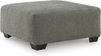 Signature Design by Ashley Revenna Casual Square Upholstered Oversized Accent Ottoman, Gray