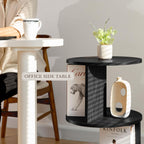 KAYMILY Round End Tables, Mid Century Modern 3 Tier Side Table for Living Room, Bedroom, Office, 25" Tall Accent Nightstand with Open Storage Shelves, Easy Assembly, MDF Wood - Rotating - Black