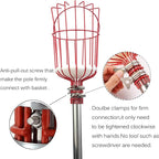 COCONUT Fruit Picker Pole with Basket Telescoping, 10 FT Fruit Picker Tool for Mango Orange Lemon Apple, Fruits Catcher Tree Picker for Getting Fruits