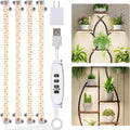 LED Grow Light Strips for Indoor Plants Full Spectrum 3500K, 192 LEDs Plant Light Bar with 3/9/12H Timer, 10 Dimmable Levels for Seedling Succulent, 13 Inches, 4 Head