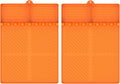 Silicone Griddle Tools Mat for Blackstone, Griddle Accessories Side Shelf Mat Grill Pad for Outdoor Grill Kitchen Counter Spatula Silicone Mat with Drip Pad (Orange (2Packs))