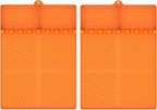 Silicone Griddle Tools Mat for Blackstone, Griddle Accessories Side Shelf Mat Grill Pad for Outdoor Grill Kitchen Counter Spatula Silicone Mat with Drip Pad (Orange (2Packs))