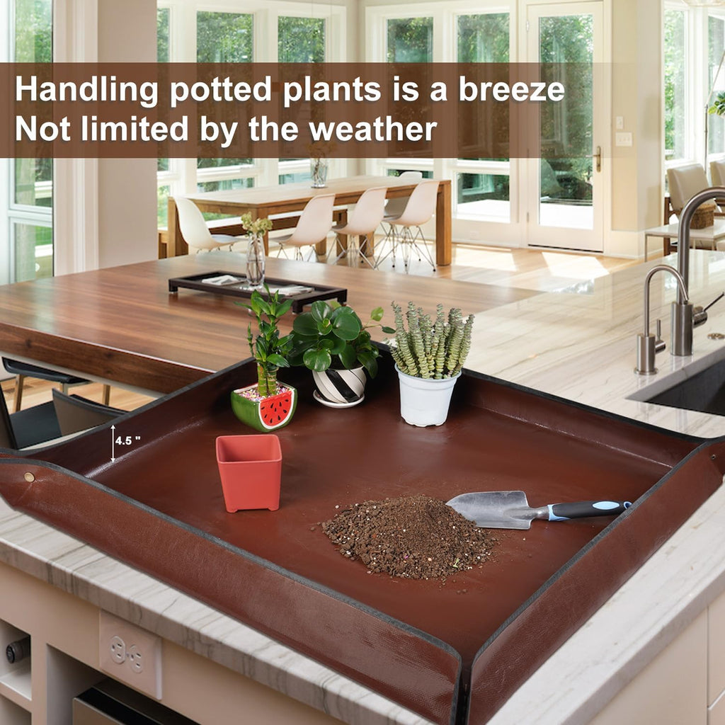 39.5"x 39.5" Extra Large Potting Mat for Indoor Plants Transplanting and Potting Soil Control-Gardening Gifts for Plant Lovers