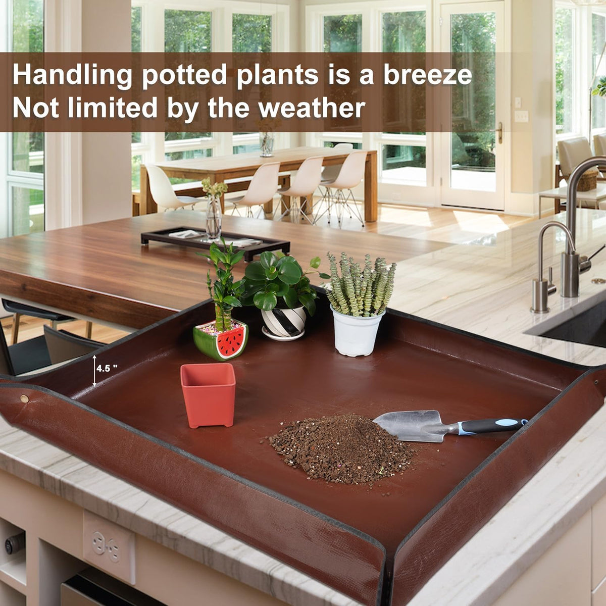 39.5"x 39.5" Extra Large Potting Mat for Indoor Plants Transplanting and Potting Soil Control-Gardening Gifts for Plant Lovers