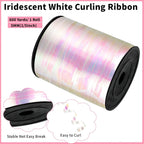 woric 600 Yards Iridescent White Curling Ribbon 1/5 Inch Balloon String Ribbon Thin Crafts Ribbons for Crafts Project Gift Wrapping Wedding Decor Bridal Baby Shower Birthday Party