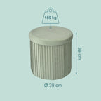 Relaxdays Velvet Stool with Storage Upholstered Foldable Height 38 x Depth 38 cm Round Side Stool Sage