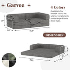 79" 5-in-1 Convertible Sleeper Sofa Bed, No Assembly Corduroy Modular Futon Couch with Fixed Metal Armrests, Compressed in a Box, Pet-Friendly Sofa for Living Room Apartment, Dark Grey