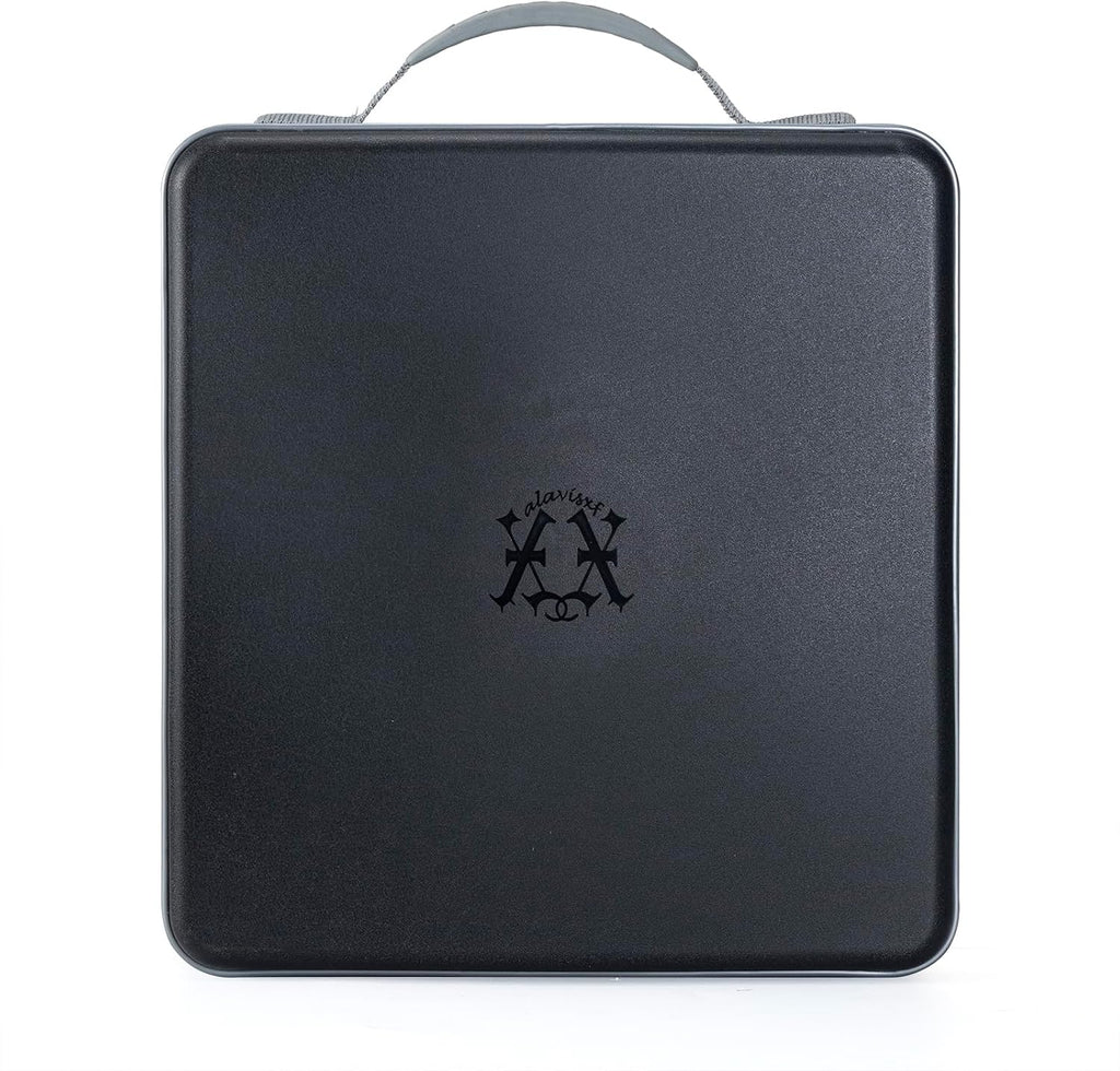 alavisxf xx CD Case, 224 Capacity Hard Plastic Organizer Holder for Car | Double Zipper Closure, Portable Handle, Heavy Duty, Anti-Slip Scratch-Resistant, DVD Storage, for Home Office Travel