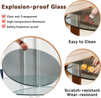 TesNus 18" Round Gray Tempered Glass Table Top, 0.24" Thick Smoked Replacement Glass Top with Pencil Polished Edge, Heat Resistant & Waterproof, Easy to Clean Glass Tabletop for Patio Table