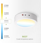 ASD LED 7" Round Flush Mount Ceiling Light Fixture, Low Profile Surface Lighting | 5CCT, Dimmable, Battery Backup, ETL Listed | 15W 1200LM 2700-6000K 120V | Kitchen, Hallway Lamp | White, 12 Pack