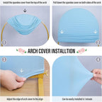 LEBENGURU Upgraded 5FT Wedding Arch Cover, Baby Blue Spandex Fitted Arch Backdrop Cover, Round Top Chiara Stand Covers for Birthday Party Baby Shower Banquet Balloon Décor