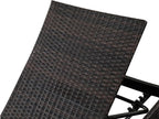 79'' Long Reclining Chaise Lounge Set (Set of 2), Outdoor Wicker Reclining Lounge Chair Patio Rattan Double Chaise Lounge Lawn Sunbathing Chairs Beach Pool Backrest Recliners (Set of 2)