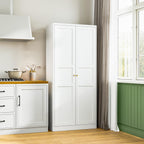 Letaya White Storage Cabinet with Adjustable Shelves-Metal Home Kitchen Pantry Cabinets with Doors,Organization Locker for Cupboard/Bedroom/Dining/Living/Bathroom/Office/Garage Room