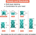 Vertical Planter 6 Tier Stackable Planters Garden Planters Strawberry Herb Flower and Vegetable Planter Indoor Outdoor Gardening Pots with Removable Wheels and Tools