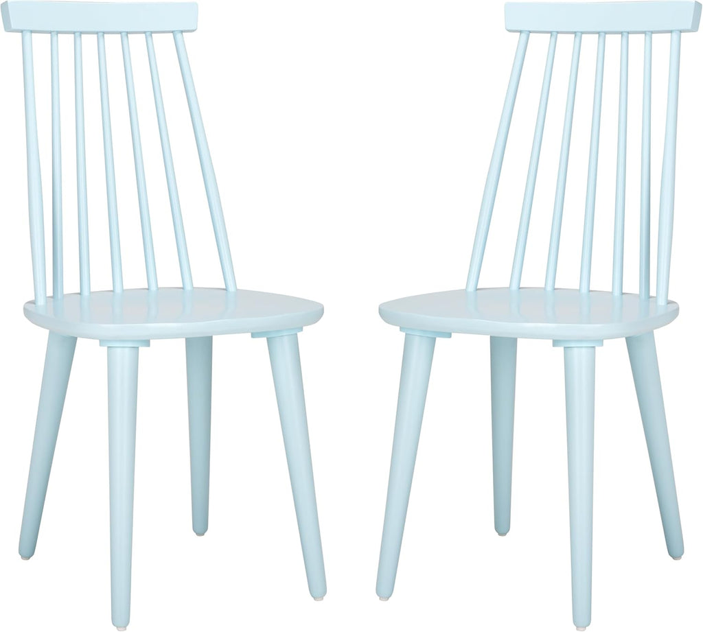 SAFAVIEH Furniture - Burris Side Chair Set of 2 - Pale Blue - Solid Wood - Modern Clean-Line Design - Ideal for Dining Room, Kitchen, Living Room, 17.7" Seat Height (AMH8511G-SET2)