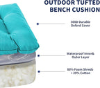 IPYNBAP Outdoor Bench Cushion, 48x18x5 Inch, Waterproof Bench Cushion for Outdoor/Indoor Furniture, Tufted Patio Bench Seat Cushion, Fade Resistant Outdoor Cushions for Porch Swing Couch, Teal Blue